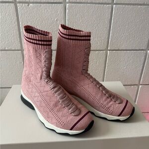 Fendi Rockoko knit sock sneakers in pink